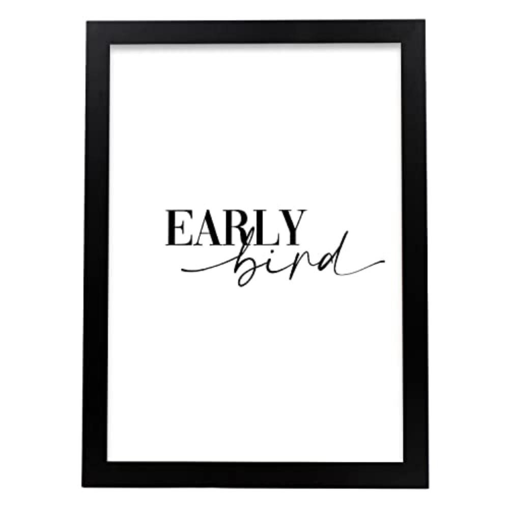 POSTER Inspirierende Kunst – Early Bird A3 Schwarzer Rahmen - Schwarz, Papier (29.7/5/42cm) - Nacnic