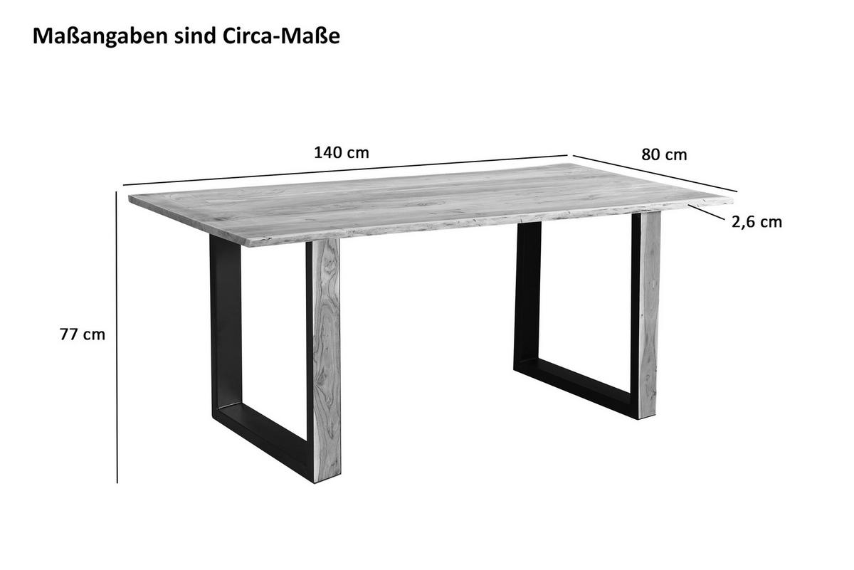 MELBOURNE - Beige/Schwarz, Holz/Metall (80/140/77cm) - SAM