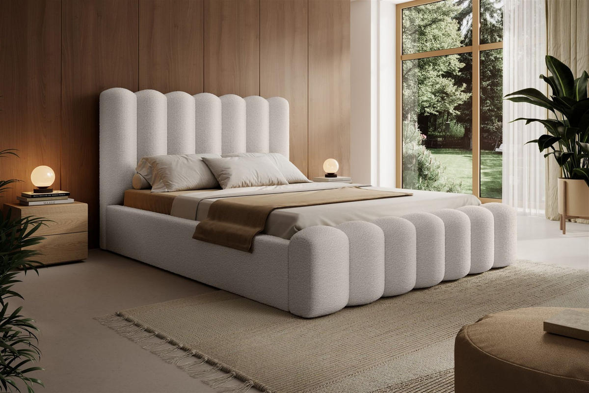 POLSTERBETT Macon In Euphoria - Creme, Holzwerkstoff/Textil (180/200cm) - Fun Möbel
