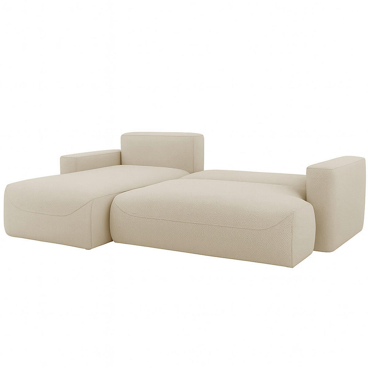 ECKSOFA LUNA mit Bettkasten und Schlaffunktion, Beige - Beige, Textil (195/271cm) - KS Home Concept