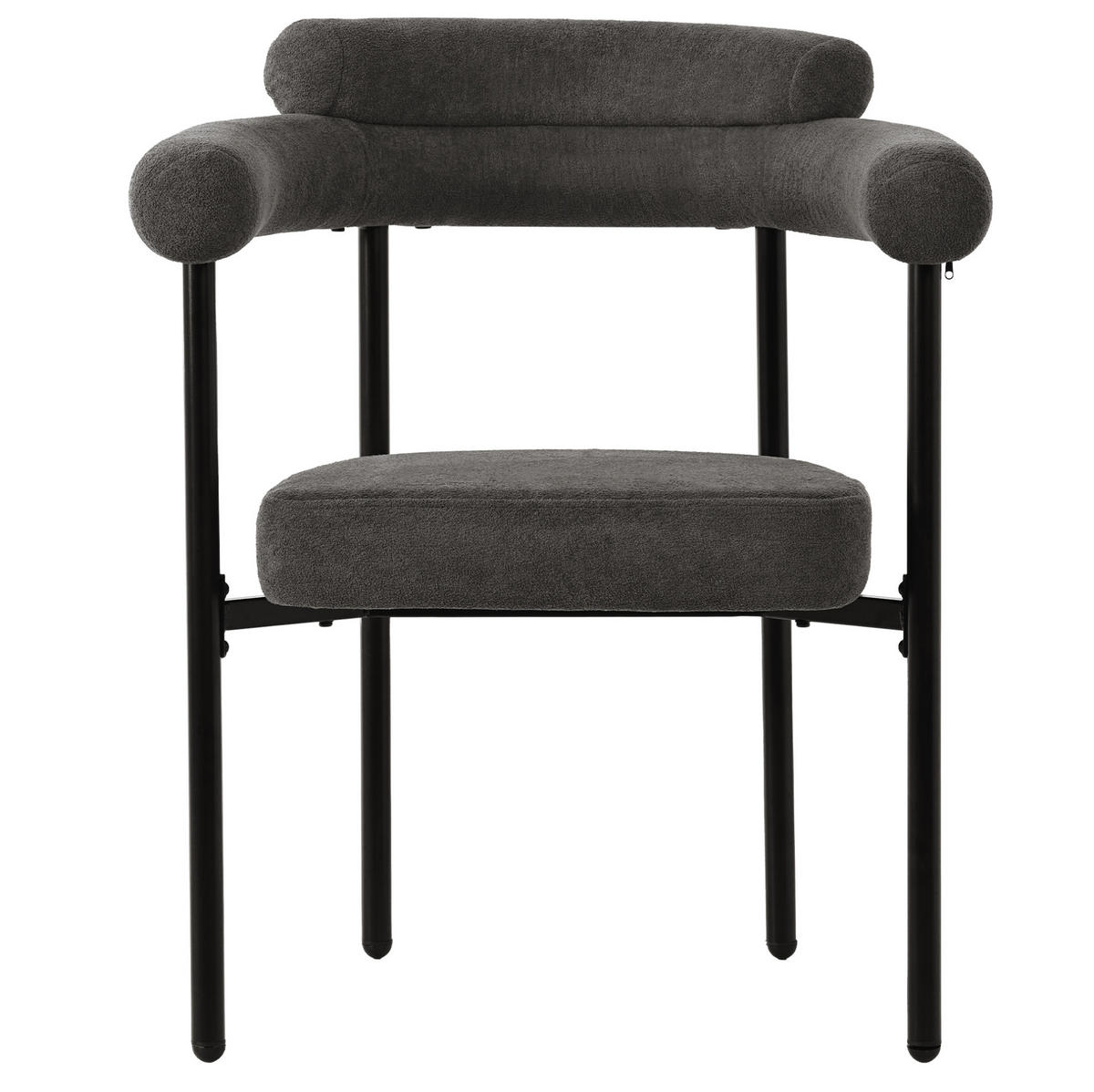SESSEL ergonomisch ca. 70 x 62 x 84 cm Dunkelgrau Eisen 4er-Set - Dunkelgrau, Metall (62/84/70.2cm) - Meubliv