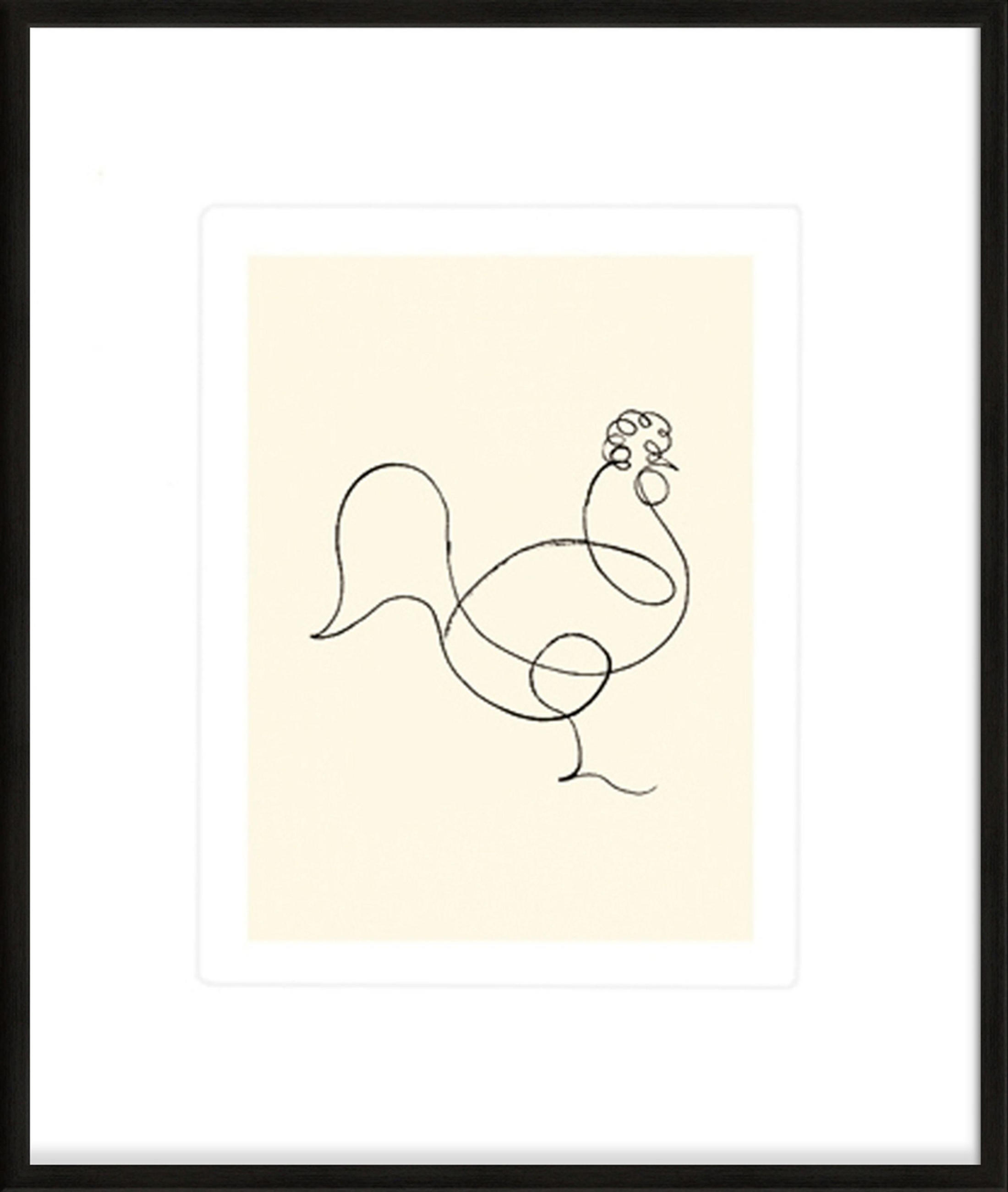 BILD gerahmt 53x63 cm Pablo Picasso „Der Hahn“ - Weiß, Holz (53/63cm) - artissimo