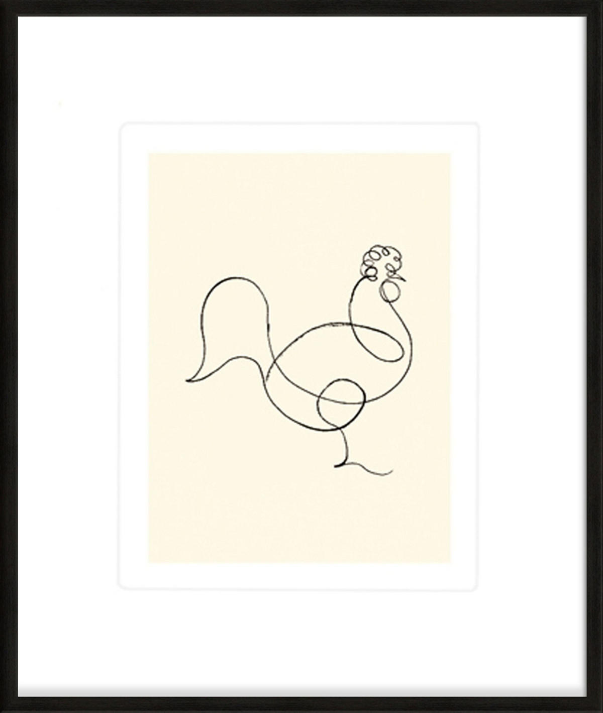 BILD gerahmt 53x63 cm Pablo Picasso „Der Hahn“ - Weiß, Holz (53/63cm) - artissimo