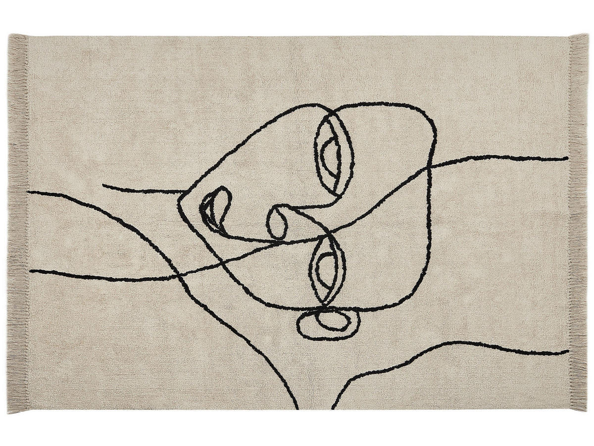 KURZFLOR-TEPPICH Nuru 230/160 cm - Beige, Textil (160/230cm) - Beliani