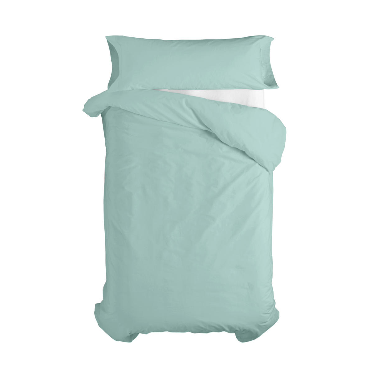 BETTBEZUG set 2 teiliges Basic Minze 135/140x200 cm (Standardgrösse) - Mintgrün, Textil (140/200cm) - Happy Friday