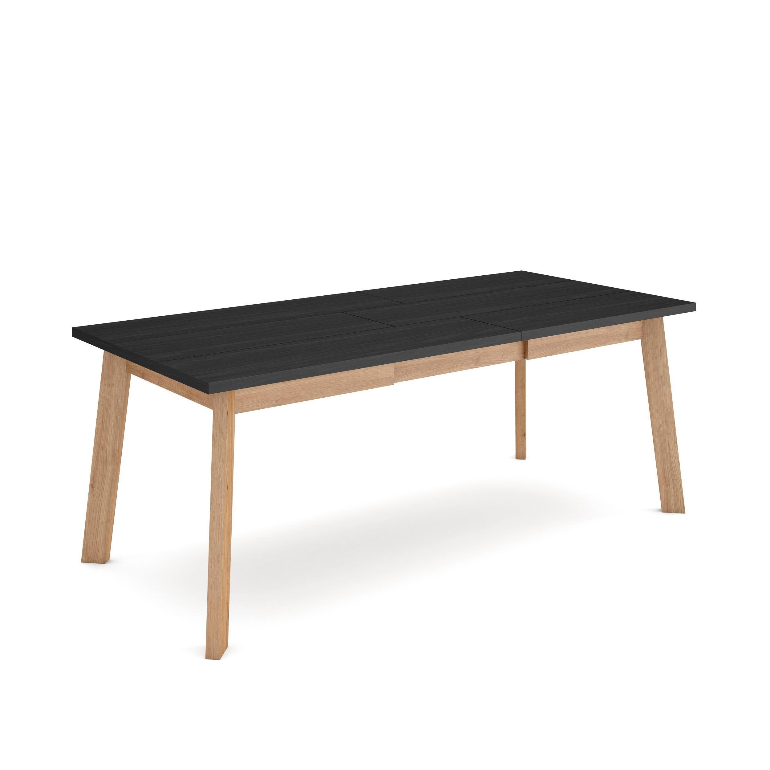 Skraut Home Esstisch Schwarz, Eiche 194x75x90 cm