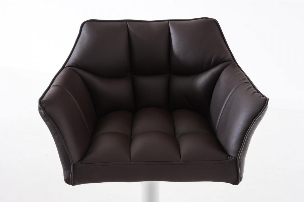 BARHOCKER Lederlook Braun - Weiß/Braun, Textil/Metall (64/88/45cm) - CLP