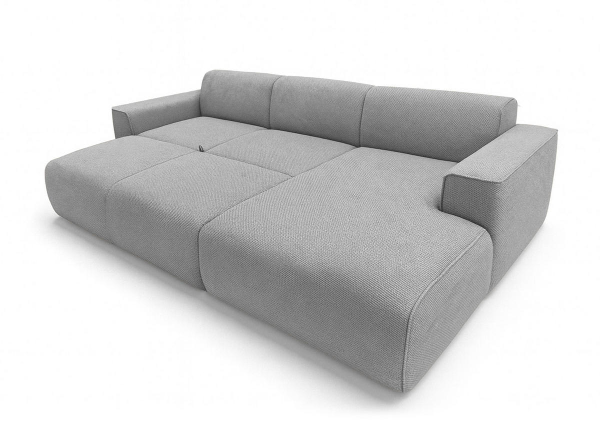 ECKSOFA L Form Ruyam Hellgrau 310/165/78 cm – Schlaffunktion Rechts - Hellgrau/Schwarz, Kunststoff/Textil (310/170cm) - AX Living