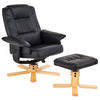 RELAXSESSEL KUNSTLEDER, SET MIT HOCKER CHARLY - Schwarz, Textil (76/87/61cm) - IDIMEX