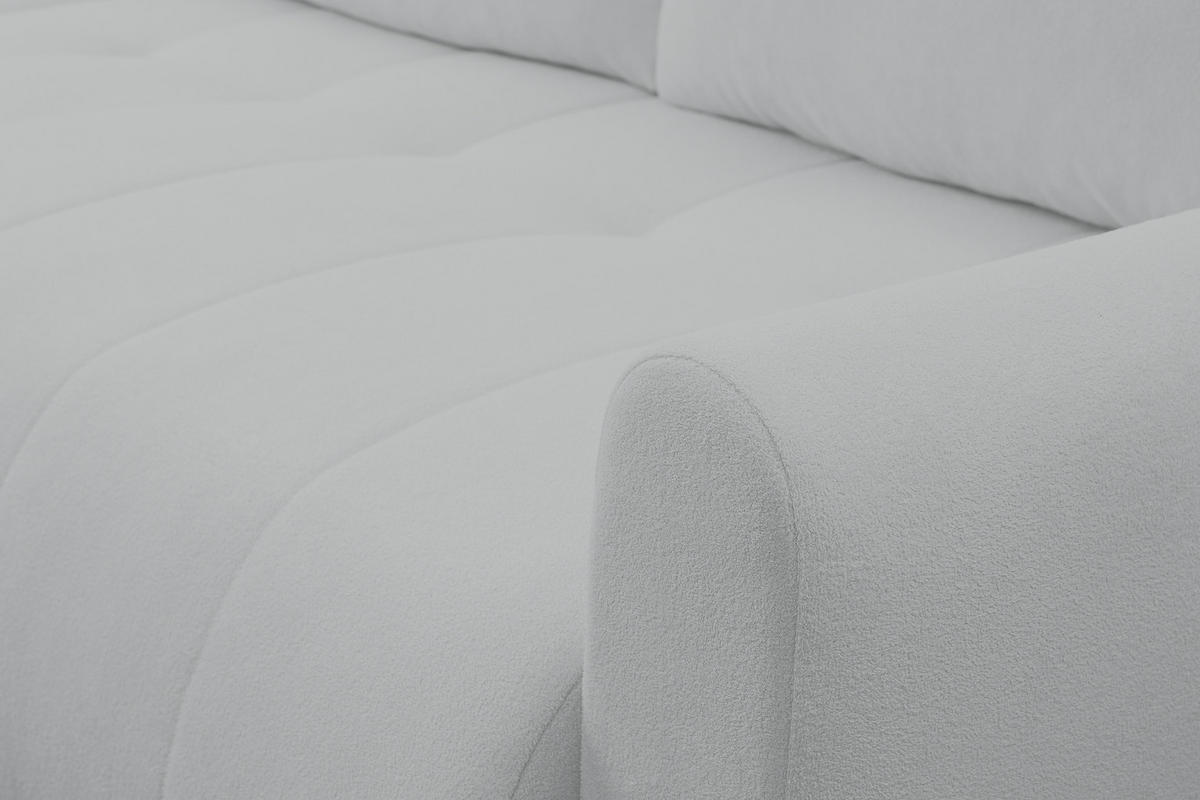 ECKSOFA Primo mit Schlaffunktion und Bettkasten in Cordstoff - Hellgrau/Schwarz, Holz/Holzwerkstoff (230/149cm) - Ravio