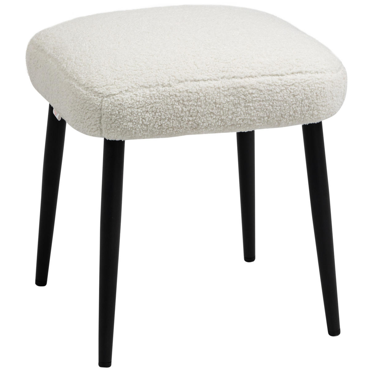 HOCKER DE-07196 in Kaschmir-Optik Creme-Weiß - Creme, Textil/Metall (42/44/42cm) - ComfortXL