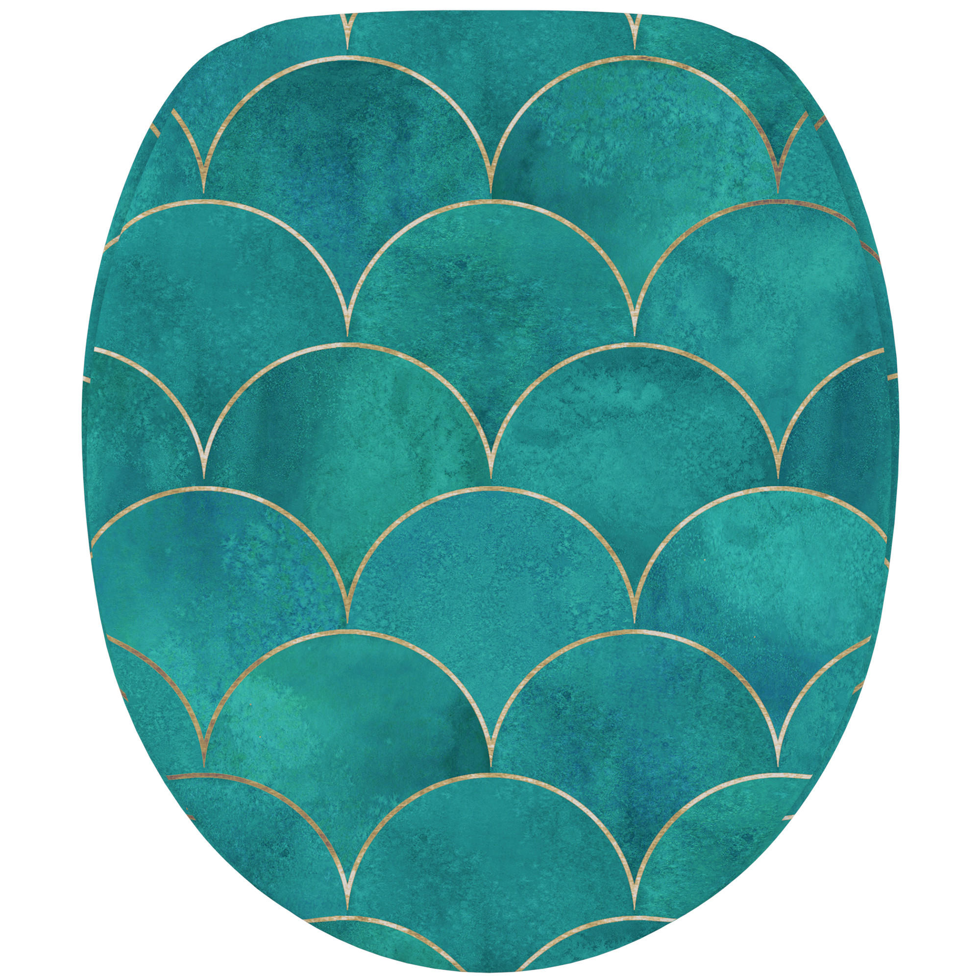 WC Sitz mit Absenkautomatik Aquarell - Blau, Holzwerkstoff (38/6/47cm) - Sanilo