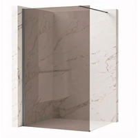 DUSCHWAND Rea Flexi Brown / Titan 110 - Titanfarben, Glas (120/110/195cm) - REA
