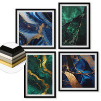 WANDBILDER 4er-Set - 50x50 cm & 40x60 cm Schwarzer Rahmen - Elegante Muster auf Steinen - Schwarz, Kunststoff (50/50cm) - ArtPrintCave