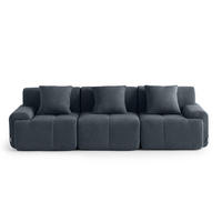 3-SITZER-SOFA Chenille Blaugrau - Blaugrau, Textil (260/73/95cm) - MILYsofa