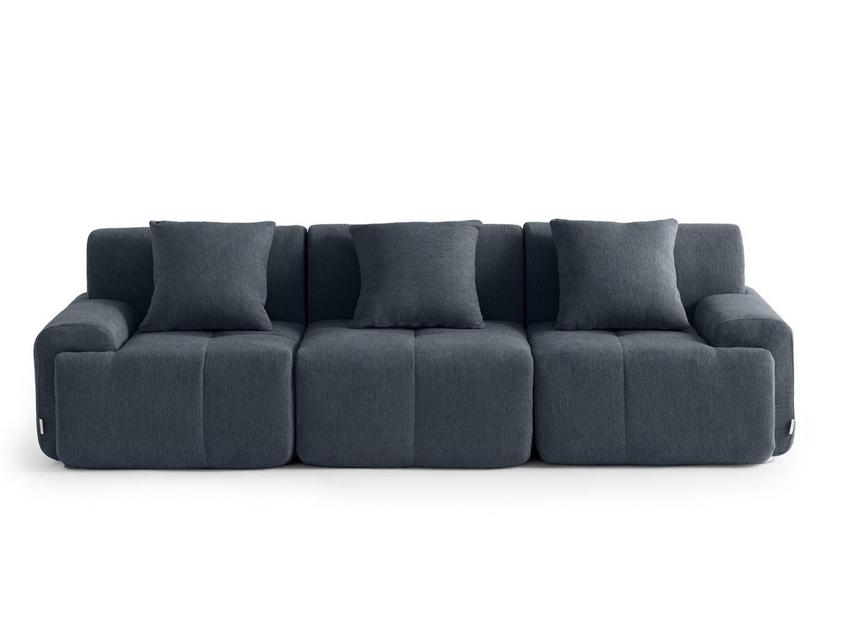 3-SITZER-SOFA Chenille Blaugrau - Blaugrau, Textil (260/73/95cm) - MILYsofa