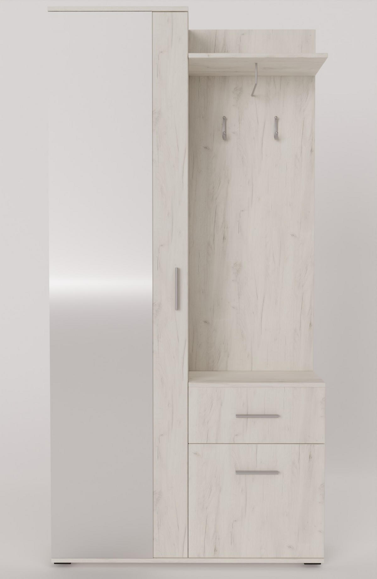 GARDEROBENSCHRANK RAMO 97/195/30 Modern Garderobenschrank Weiß - Weiß, Holzwerkstoff (97/195/30cm) - MASSENO