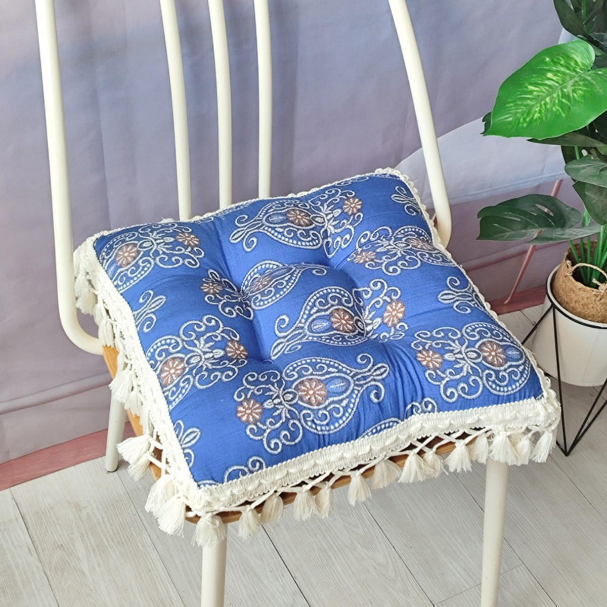 GARTENHOCKERAUFLAGE 43/43 cm - Blau, Textil (43/43cm) - Authentics