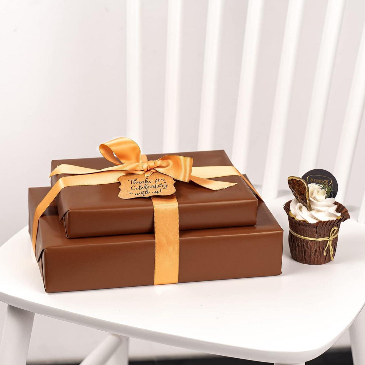 GESCHENKPAPIER schokoladenbraun 44,5 cm x 10 m - Braun, Papier (4/44/4cm)