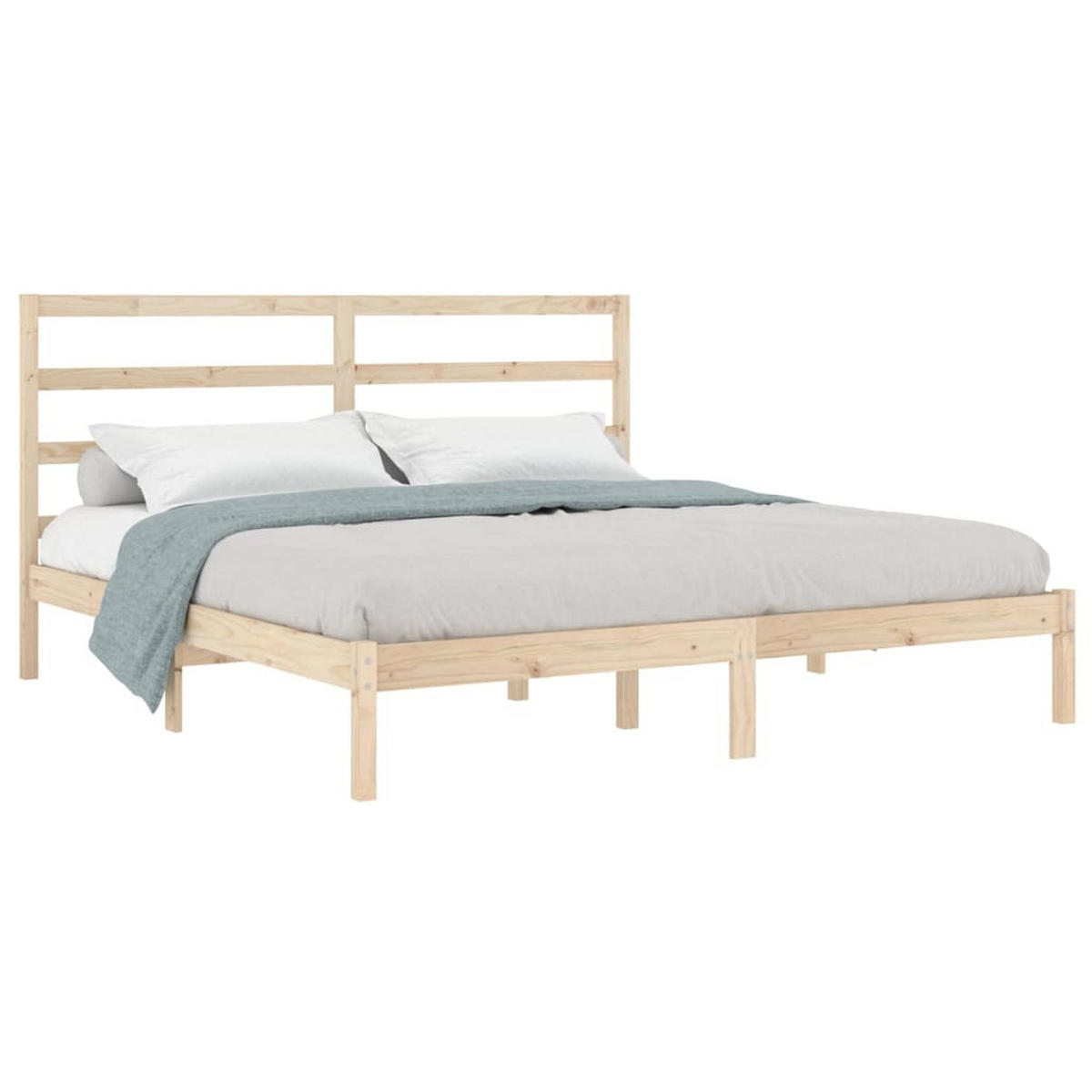 MASSIVHOLZBETT Ohne Matratze 200/200 Cm Kiefer - Braun, Holz (200/200cm) - vidaXL