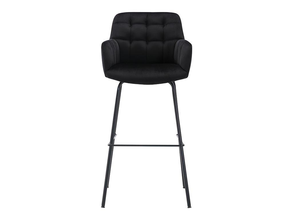 BARHOCKER 2er-Set - Samt & Metall - Schwarz - PEGA - Schwarz, Textil (54/104/50cm) - Pascal Morabito