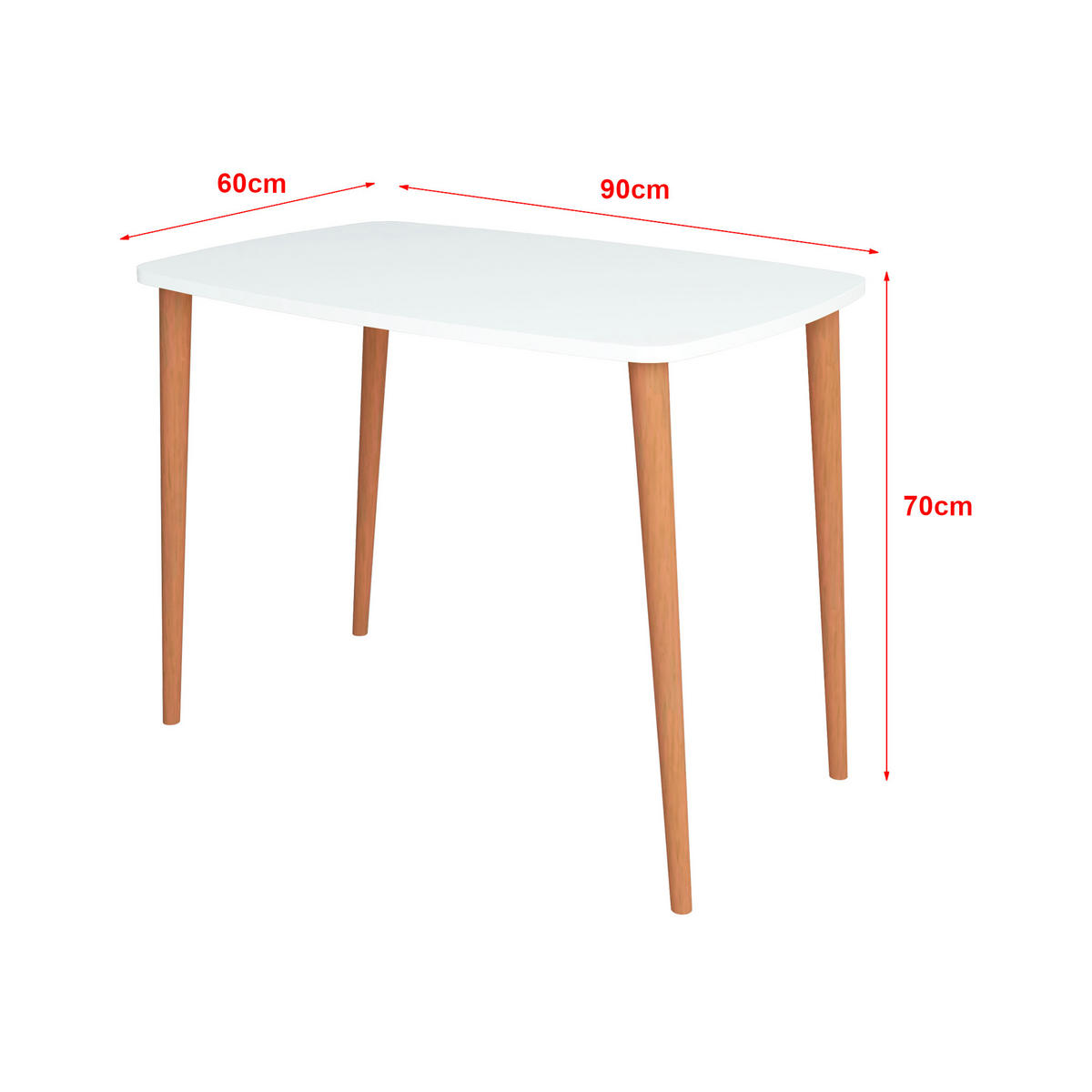 SCHREIBTISCH Kongsberg - Naturfarben/Weiß, Holz/Holzwerkstoff (60/90/70cm) - [en.casa]