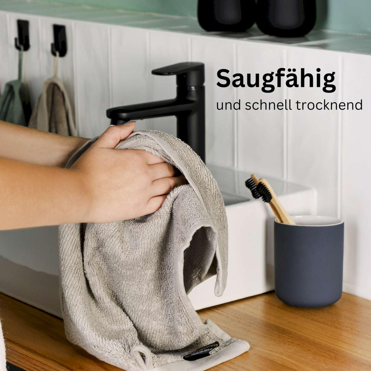 GÄSTEHANDTUCH SENSE-6 - Sandfarben, Textil (30/50cm) - Schöner Wohnen