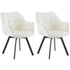 ESSZIMMERSTUHL 2er Set Samt Creme - Creme/Schwarz, Textil/Metall (60/81/59cm) - CLP