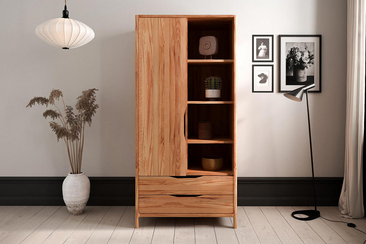 KLEIDERSCHRANK PAUL Kernbuche - Kernbuche, Holz (95/188/60cm) - byoak
