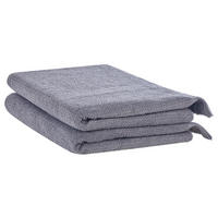 BADEHANDTUCH 2-teilig Grau Atiu - Grau, Textil (100/150cm) - Beliani