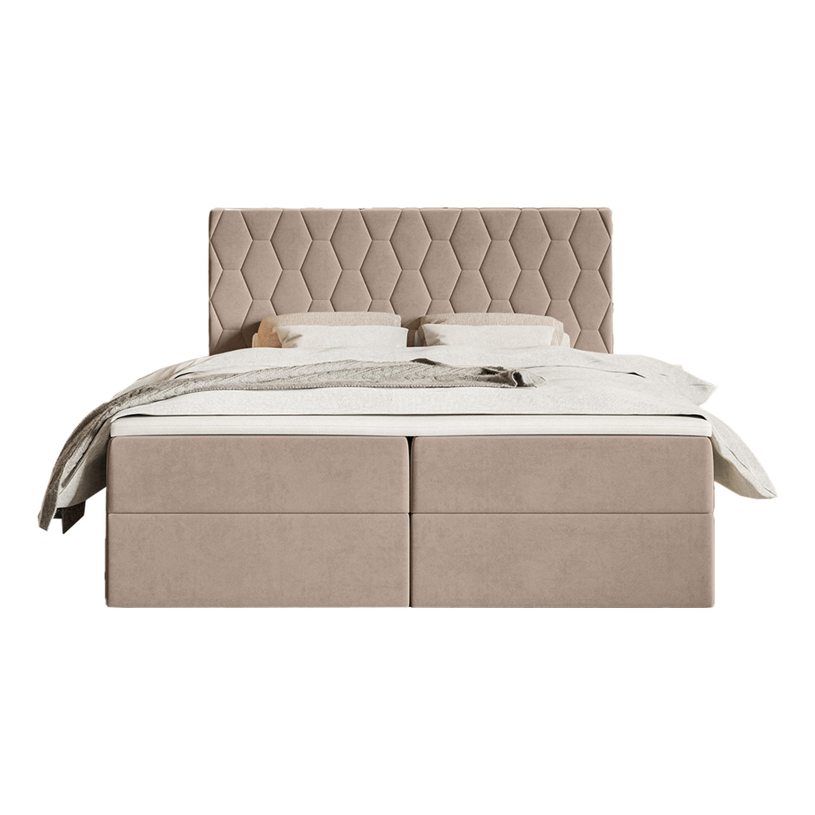 BOXSPRINGBETT Wemio 180x200 cm, Taupe - Greige, Textil (180/200cm) - Fedve