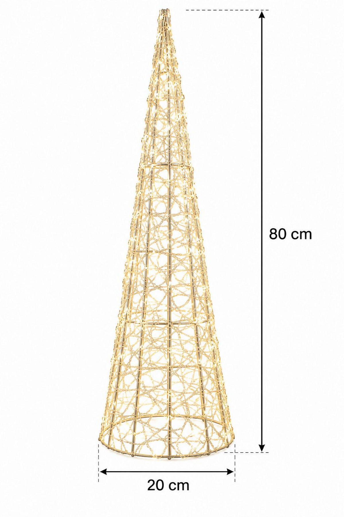 DEKOWEIHNACHTSBAUM Natal Taupe/Goldfarben - Transparent, Metall (80cm)