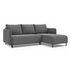 ECKSOFA mit Schlaffunktion Samt Stoff Grau - Schwarz/Grau, Holz/Textil (236/162cm) - Makamii