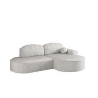 ECKSOFA mit Schlaffunktion und Bettkasten Modena Runden stoff Poso Beige Rechts - Beige, Holz/Textil (278/179cm) - Kaiser Möbel