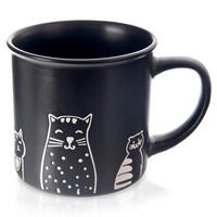 KERAMIKBECHER KATZE, Keramik, schwarz, 500 ml - Beige, Keramik (0.5L) - Orion 