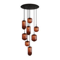 GALERIELEUCHTE Velo 8-flammig Braun Ø 18/20/25cm - Schwarz/Braun, Glas (25/25/27cm) - s.luce