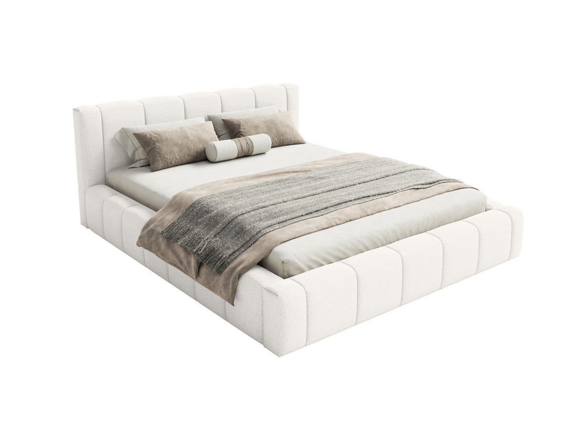POLSTERBETT Nedi 140x200 cm, Weiß - Weiß, Textil (140/200cm) - Fedve