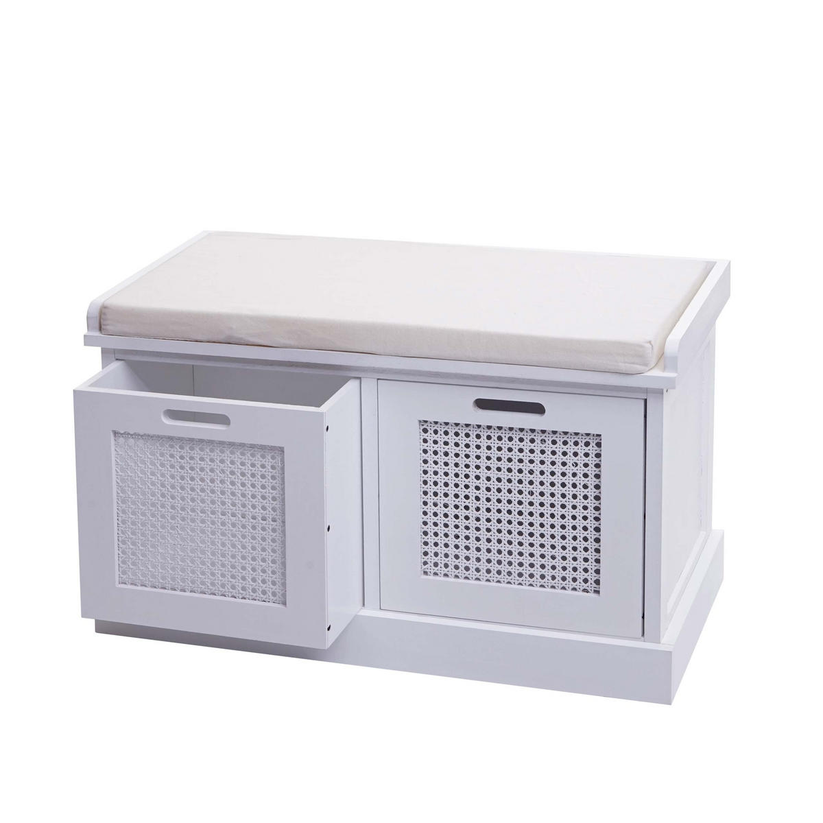 SITZBANK AUFBEWAHRUNGSBOXEN Cremeweiß - Weiß, Holz (75/47/40cm) - MCW