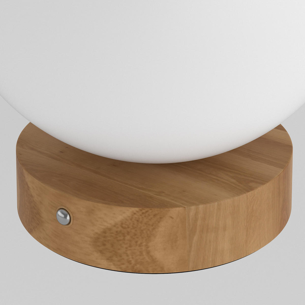 AKKU-TISCHLEUCHTE - Opalglas / Pinie massiv - Weiß / Pinie Hell - Weiß, Glas/Holz (18/18/21cm) - home24