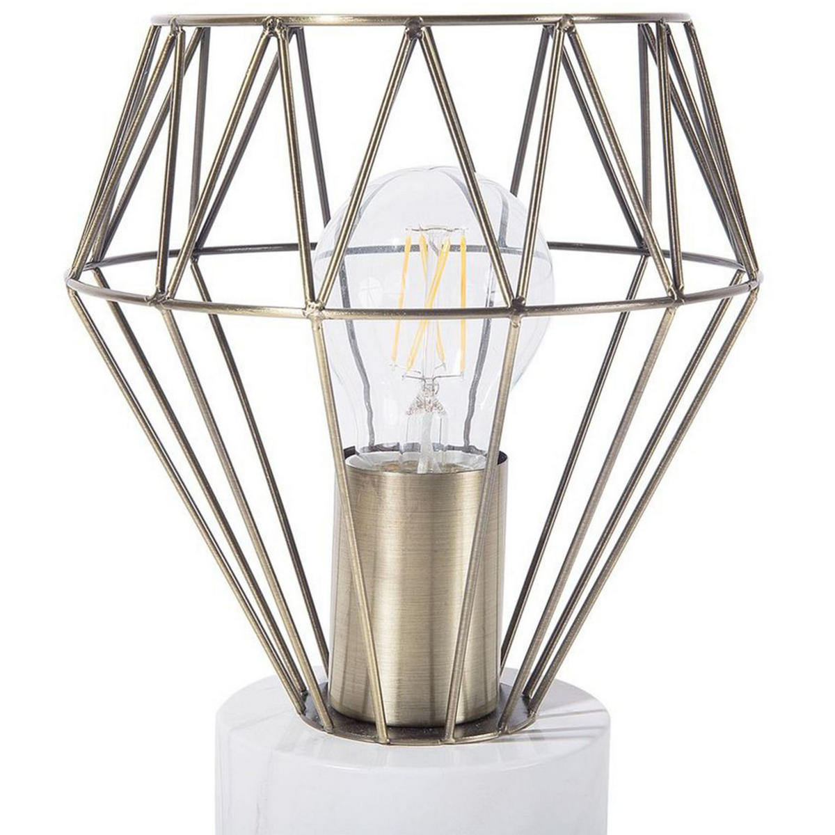 TISCHLAMPE Mooni 17/17/28 cm - Messingfarben, Metall (17/17/28cm) - Beliani