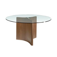 ESSTISCH Glas Walnuss 150/150/75 cm - Transparent/Walnussfarben, Holz (150/150/75cm) - ANGEL CERDA