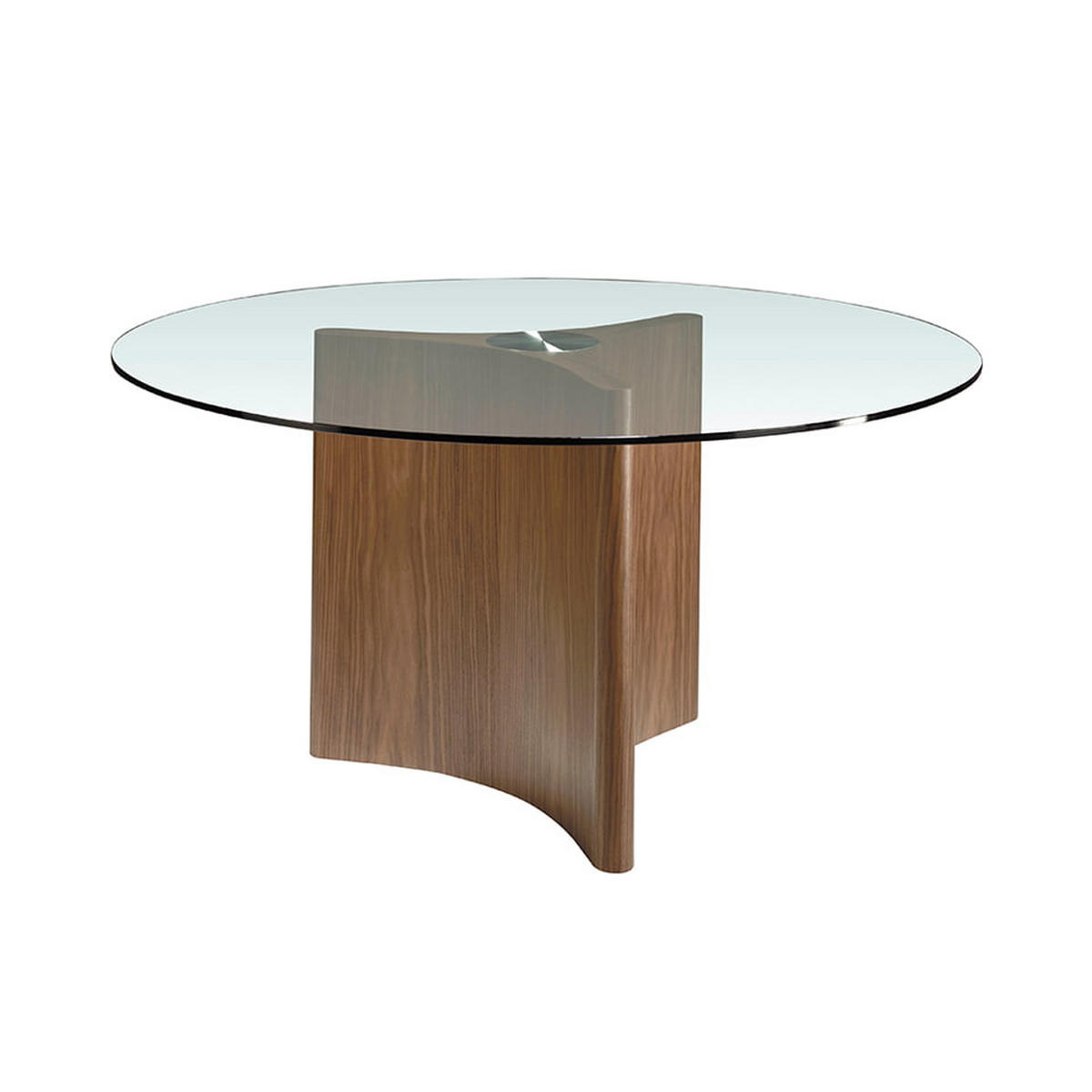 ESSTISCH Glas Walnuss 150/150/75 cm - Transparent/Walnussfarben, Holz (150/150/75cm) - ANGEL CERDA