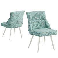ESSZIMMERSTUHL MELINA 2er-Set - Türkis/Weiß, Textil/Metall (49/83/62cm) - DUBI Möbel