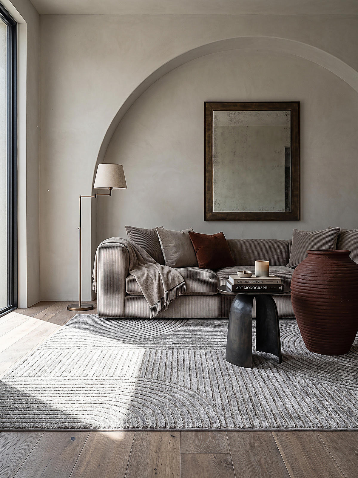 TEPPICH Kurzflor CETINA Geometrisch Polypropylen-Polyester Grau 240 x 340 cm - Grau, Textil (240/340cm) - KADIMA DESIGN