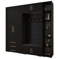 GARDEROBEN-SET 236,7/240/47 - Goldfarben/Schwarz, Holz/Metall (240/236.7/47cm) - Abiks Möbel