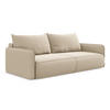 3-SITZER SOFA mit Schlaffunktion Samt Stoff Beige - Beige/Creme, Kunststoff/Textil (216/86/105cm) - Makamii