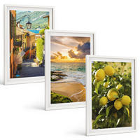 BILDER SET 3er Set - 40x60 cm Weißer Rahmen - Straßen, Meer, Strand, Zitrusbäume - Weiß, Kunststoff (40/60cm) - TULUP