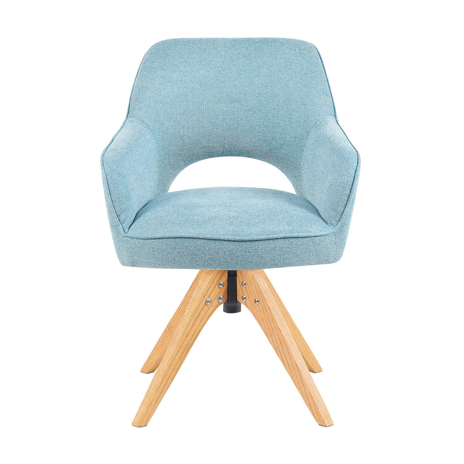 DREHSTUHL Mika-Lena - Honigeiche/Hellblau, Eichenholz/Holz (60/87/65cm) - DUBI Möbel
