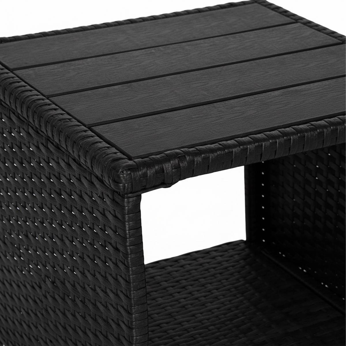 BALKONTISCH - Schwarz, Kunststoff/Metall (45/45/40cm) - Relaxdays