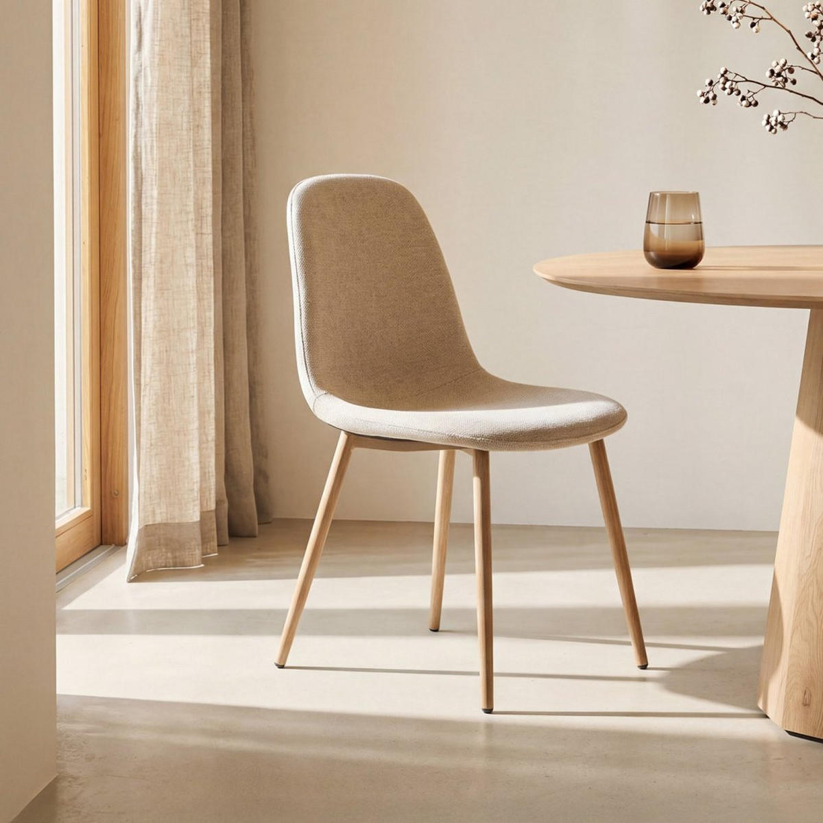 ESSZIMMERSTUHL Ellis Beige 43 cm x 87 cm 4er-Set - Beige, Textil (43/87/54cm) - Klast Home